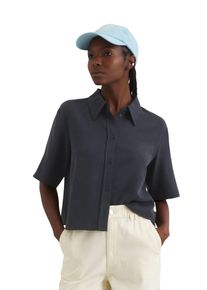 Marc O'Polo Damen Kurzarmbluse "aus TENCEL Lyocell", blau, Gr. M, MARC O'POLO DENIM, unifarben, Obermaterial: 100% Lyocell, Blusen