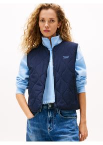 Tommy Jeans Damen Steppweste "TJW ONION QUILT VEST", blau, casual, Gr. M, unifarben, Web, Obermaterial: 100% Polyamid, Westen