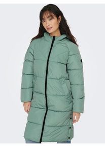 Only Damen Steppmantel "ONLAMANDA LONG PUFFER COAT", blau, casual, Gr. XS, unifarben, Web, Obermaterial: 100% Polyester. Futter: 100% Polyester.