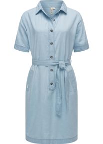 Ragwear Damen Jeanskleid "Rozyna Denim", blau, klassisch, Gr. L, Material: 60% Baumwolle, 40% Viskose, Kleider, Midikleid in Denim-Optik mit