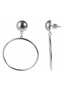 Adelia´s ADELIA ́S Damen Paar Ohrhänger "Neuheit 2025 - Damen Ohrstecker aus Edelstahl Ø 40 mm", Damen, Edelstahl, silber, Edelstahl, Ohrringe