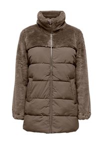 Only Damen Steppmantel "ONLWANJA FUR PUFFER MIX COAT CC OTW", braun, modisch, Gr. XL, unifarben, Steppware, Obermaterial: 50% Nylon, 50% Polyester,