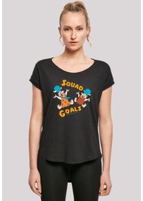 F4NT4STIC Damen T-Shirt "Die Familie Feuerstein Squad Goals", schwarz, casual, Gr. L, Obermaterial: 100% Baumwolle, Shirts, Damen,Premium