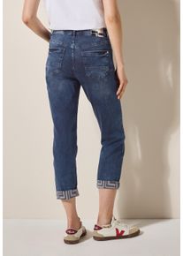 Cecil Damen Slim-fit-Jeans, blau, casual, Gr. 30, unifarben, Web, Jeans, 77% Baumwolle, 20% Polyester, 3% Elasthan, Jeans, High Waist
