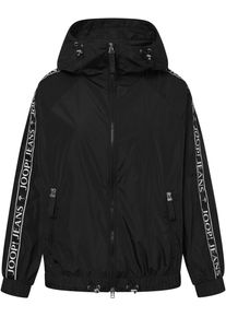 JOOP! JOOP JEANS Damen Outdoorjacke "Onyx", schwarz, modisch, Gr. L, unifarben mit Farbeinsatz, Web, Obermaterial: 100% Nylon, Jacken, mit Logostreifen am