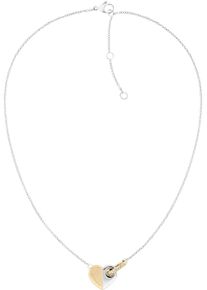 Tommy Hilfiger Damen Kette mit Anhänger "SS24 LOVE, Herz, 2780878", Edelstahl, L: 46cm, gelb, Edelstahl, Halsketten, mit Glasstein