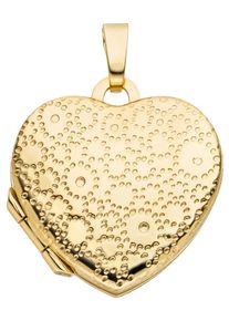 Jobo Damen Medallion-Anhänger "Medaillon Herz", Gelbgold 375, gelb, Gelbgold 375, Schmuckanhänger, 375 Gold für 2 Fotos