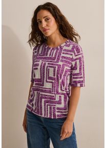 Cecil Damen Rundhalsshirtanemone pink, casual, Gr. XXL, bedruckt, Stoff, 65% Polyester, 35% Viskose, Shirts, aus softem Materialmix