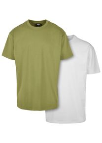 Urban Classics Herren T-Shirt "Urban Classics Herren Heavy Oversized Tee 2-Pack", grün, casual, Gr. M, unifarben, 100% Baumwolle, Shirts