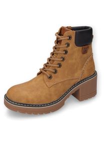 Damen Schnürstiefelette, Dockers by Gerli, Gr. 41, braun, Nubuklederimitat, klassisch, Schuhe, Winterstiefel, Hiking Boots, Schnürstiefel mit
