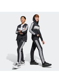 Kinder Trainingsanzug "J 3S TIB FL TS", schwarz-weiß, sportlich, Gr. 152, adidas Sportswear, Obermaterial: 70% Baumwolle, 30% Polyester, Sportanzüge