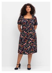 Damen Jerseykleid "Große Größen", blau, feminin, Gr. 54, sheego by Joe Browns, gemustert, Obermaterial: 95% Viskose, 5% Elasthan, Kleider, mit