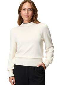 Zero Damen Strickpullover "Zero Pullover mit Kontrastpaspel", beige, casual, Gr. 44, unifarben, Strick, Obermaterial: 80% Viskose, 20% Polyester.
