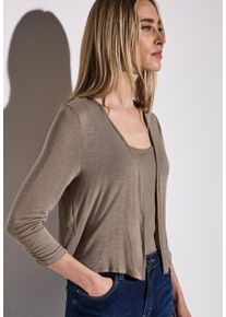 Street One Damen Shirtjacke "Style Suse", braun, casual, Gr. 42, unifarben, Jersey, Obermaterial: 91% Viskose, 9% Elasthan, Shirts, mit Stretchanteil