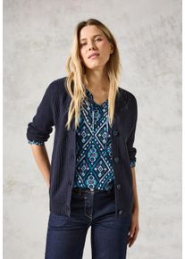 Cecil Damen Langarmbluse, grau, casual, Gr. S, bedruckt, Web, Obermaterial: 100% Viskose, Blusen, mit geschlitztem Ausschnitt