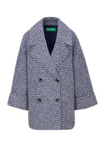 Damen Wintermantel, blau, casual, Gr. M, United Colors Of Benetton, unifarben, Web, Obermaterial: 47% Wolle, 33% Polyester, 20% Polyacryl. Futter: