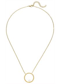 Jobo Damen Collier, Perlen-Edelstahl, L: 50cm, gold, Perlen, Edelstahl, Halsketten, Edelstahl goldfarben beschichtet mit Süßwasser-Zuchtperle