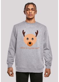 F4NT4STIC Herren Kapuzenpullover "Red Nose Weihnachten", grau, casual, Gr. 4XL, Obermaterial: 50% Baumwolle, 50% Polyester, Pullover, Print