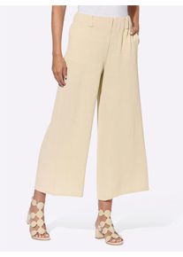 Heine Damen Webhose, beige, Gr. 38, unifarben, 100% Polyester, Hosen