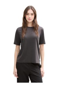Damen Rundhalsshirt, grau, modisch, Gr. XL, Tom Tailor Denim, Single Jersey, Obermaterial: 65% Modal, 35% Polyester, Shirts, mit Rundhalsausschnitt