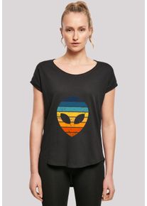 F4NT4STIC Damen T-Shirt "Alien Sonnenuntergang Retro", schwarz, casual, Gr. S, Obermaterial: 100% Baumwolle, Shirts, Premium Qualität