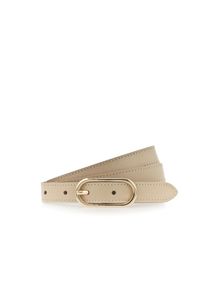 Tamaris Damen Ledergürtel, beige, casual,feminin,modisch, Gr. 105, unifarben, Rindsleder, Gürtel, Schmale Schließe, leicht genarbte Oberfläche, 2 cm
