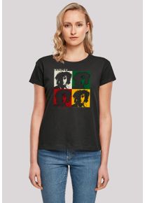 F4NT4STIC Damen T-Shirt "Bob Marley Colour Blocks Two Sleeves Reggae Music", schwarz, casual, Gr. XL, Obermaterial: 100% Baumwolle, Shirts, Premium
