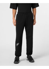 Plein Sport Herren Jogginghose "Scratch", schwarz, Gr. XL, Obermaterial: 87% Baumwolle, 13% Polyester, Hosen