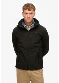 Superdry Herren Outdoorjacke "HOODED SOFT SHELL TREKKER JKT", schwarz, modisch, Gr. XXL, unifarben, Softshell, Obermaterial: 90% Polyester, 10%