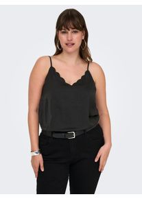 Only CARMAKOMA Damen Trägertop "CARDEBBIE SINGLET WVN NOOS", schwarz, modisch, Gr. 42, unifarben, Web, Obermaterial: 100% Polyester, Tops