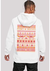 F4NT4STIC Herren Kapuzenpullover "Guns And Roses Christmas", weiß, casual, Gr. XXL, Obermaterial: 65% Baumwolle, 35% Polyester, Pullover, Premium