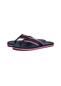 Tommy Hilfiger Herren Zehentrenner "COMFORT HILFIGER BEACH SANDAL", Gr. 39, bunt, Textil, casual, Schuhe, Sommerschuh, Strandschuh mit plakativem