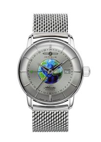 Zeppelin Herren Automatikuhr "Atlantic Automatic GMT", silber, Armbanduhren, Armbanduhr, Herrenuhr, Made in Germany, Mechanische Uhr, analog, Tag