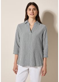 Cecil Damen Klassische Bluse, blau, casual, Gr. XL, gestreift, Web, 65% Baumwolle, 35% Modal, Blusen, mit 3/4 Ärmeln