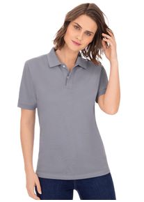 TRIGEMA Damen Poloshirt "TRIGEMA Poloshirt DELUXE Piqué", grau, Basic, Gr. M, 100% Baumwolle, Shirts