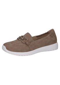 Caprice Damen Slipper, Gr. 37, braun, Veloursleder, sportlich, Schuhe, Schlupfschuh, Freizeitschuh, Halbschuh mit schöner Zierschnalle