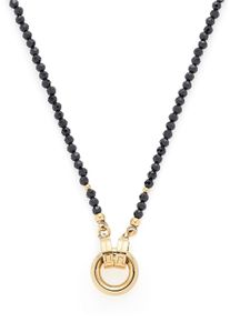 Leonardo Damen Charm-Kette "Pippa Clip&Mix, 022286", Edelstahl, L: 70cm B: 2,5mm, schwarz, Edelstahl, B:2,5mm, Halsketten, mit Glasperle