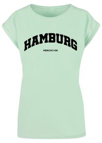 Merchcode Herren T-Shirt "Merchcode Damen Ladies Hamburg Wording - T-Shirt", grün, casual, Gr. S, bedruckt, 100% Baumwolle, Shirts