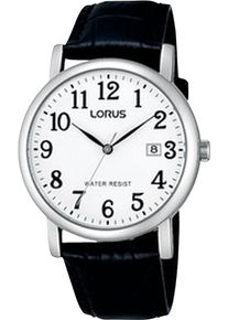 Lorus Damen Quarzuhr, schwarz, Armbanduhren, Armbanduhr, Herrenuhr, Damenuhr, Datum, Lederarmband