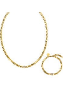 PURELEI Damen Ketten und Armband Set "Schmuck Geschenk Edelstahl Mahina Club Sparkle, 2401-MC-Sparkle-Gold", gold, Edelstahl, Schmuck-Sets, mit