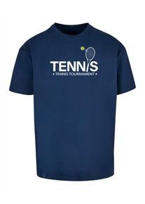 Merchcode Herren T-Shirt "Merchcode Herren Tennis Racket Heavy Oversized Tee", blau, casual, Gr. L, bedruckt, 100% Baumwolle, Shirts