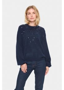 Saint Tropez Damen Strickpullover "BarbelSZ Pullover", blau, modisch, Gr. M, meliert, Strick, Obermaterial: 54% Polyester, 38% Polyamid, 5% Wolle, 3%