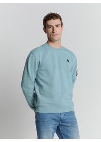 NO EXCESS Herren Sweater "NO EXCESS Rundhalspullover Sweater Crewneck Melange", blau, Gr. L, 50% Baumwolle, 50% Polyester, Sweatshirts
