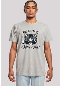 F4NT4STIC Herren T-Shirt "Kätzchen You Gotta Be Kitten Me", grau, casual, Gr. XL, Obermaterial: 100% Baumwolle, Shirts, Premium Qualität