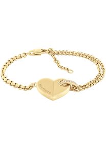 Tommy Hilfiger Damen Armkette "BOLD HEARTS, Herz, 2780928, 2780929", Edelstahl, gold, Edelstahl, Armbänder, mit Emaille - mit Glasstein