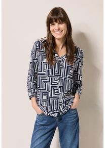 Cecil Damen Tunikashirt, blau, casual, Gr. XL, bedruckt, Web, Stoff, 48% Baumwolle, 48% Modal, 4% Elasthan, Shirts, mit allover Print