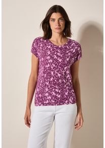 Cecil Damen T-Shirtcherry blossom pink, casual, Gr. XS, bedruckt, Jersey, Obermaterial: 50% Baumwolle, 50% Modal, Shirts, mit All-Over Print