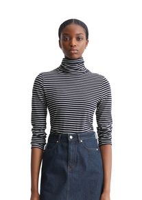 Marc O'Polo Damen Langarmshirt "aus softem Organic Cotton-Jersey", blau, casual, Gr. XL, MARC O'POLO DENIM, gestreift, Obermaterial: 100% Baumwolle, Shirts