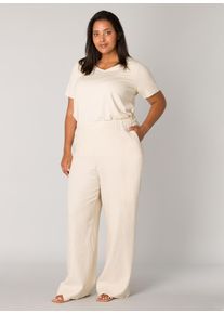 Damen Leinenhose "Yula", beige, casual, Gr. 44, Base Level Curvy, Web, Obermaterial: 55% Leinen, 45% Viskose, Hosen