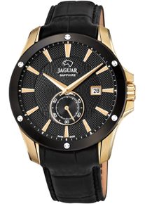 Jaguar Herren Quarzuhr "Acamar", schwarz, Armbanduhren, Armbanduhr, Herrenuhr, Saphirglas, Swiss Made, Lederarmband